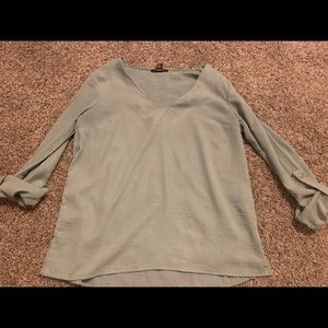 Light turquoise half sleeve blouse